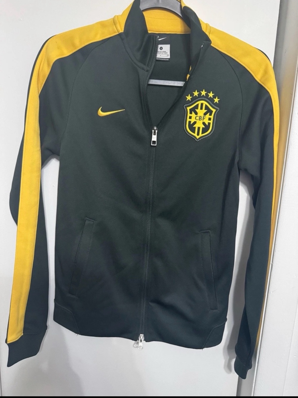 Nike Black and Yellow Soccer Track Jacket